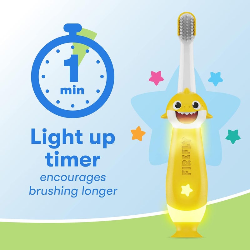 Firefly First Training Light Up Toothbrush, Baby Shark, Yellow - Image 5